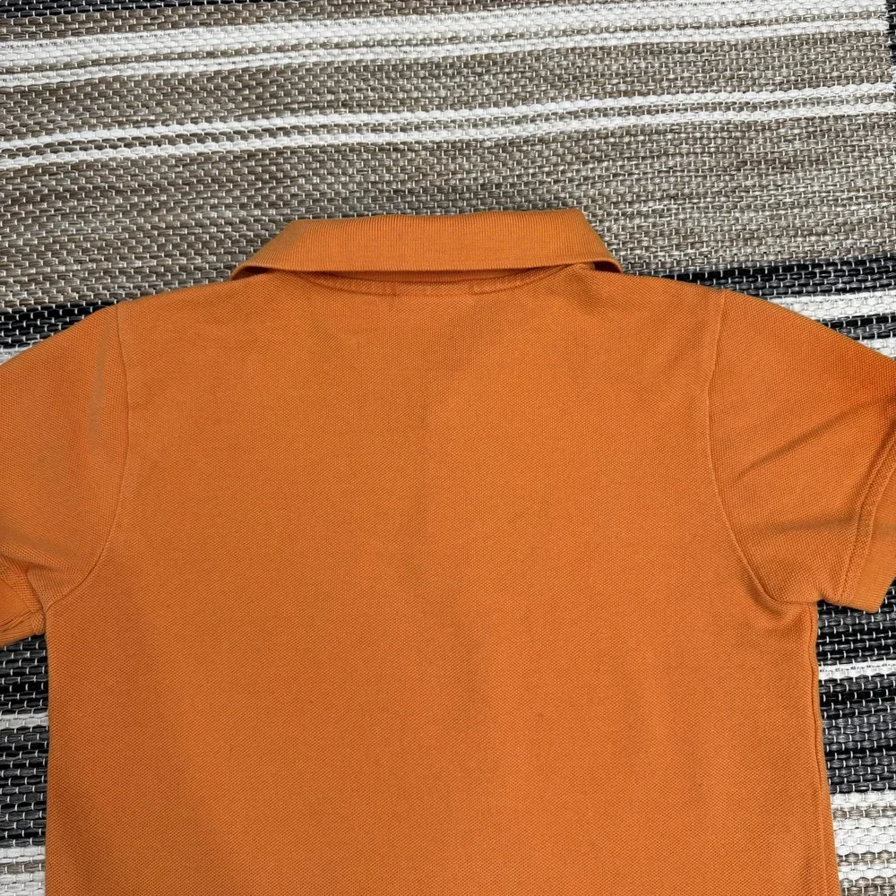 Disney Mickey Mouse Polo Shirt Boys‎ Medium Orange Embroidered Pique Cotton